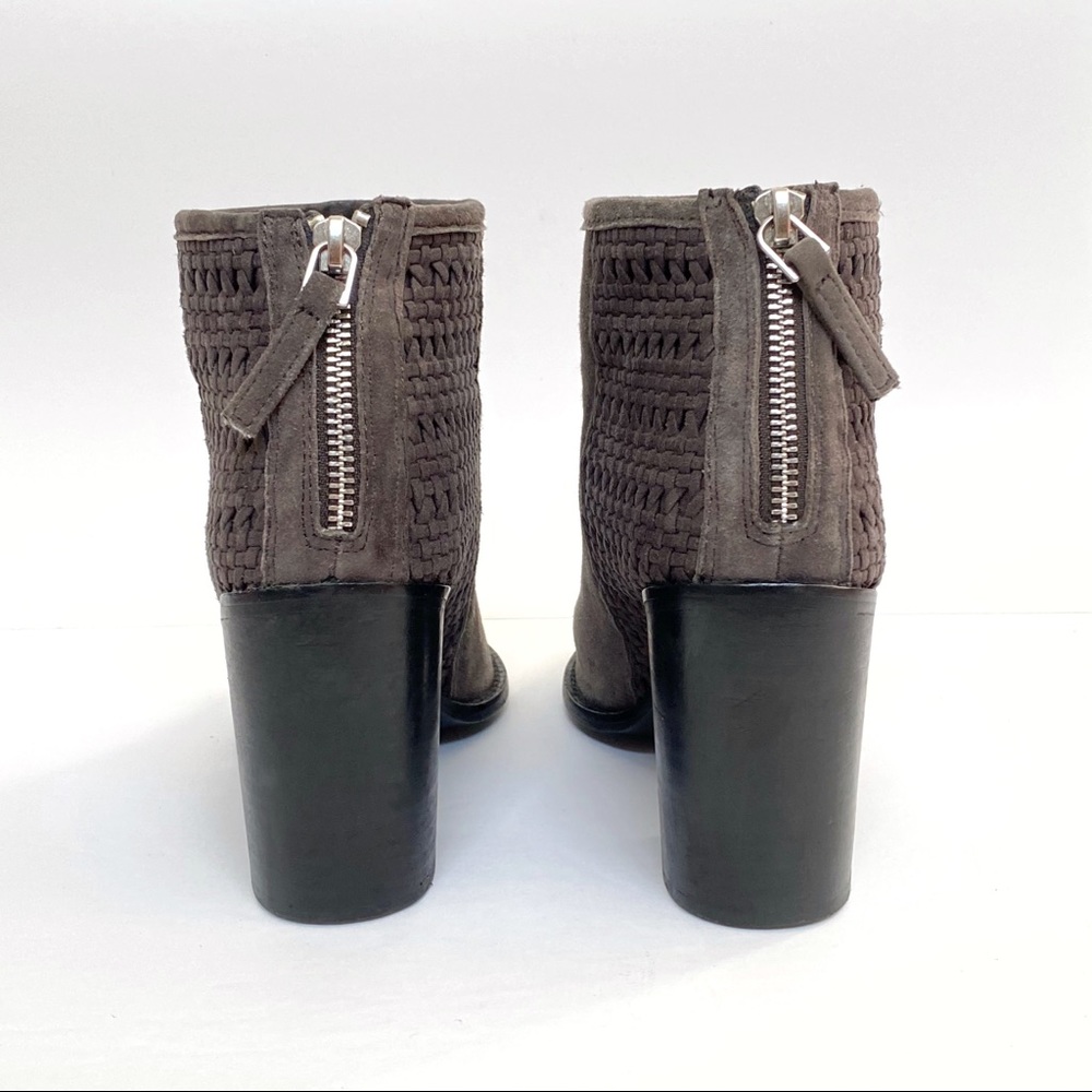 Steve Madden gray suede chunky heel ankle booties - Picture 3 of 9